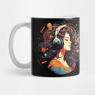 Music Vibes Girl with Headphones Mug